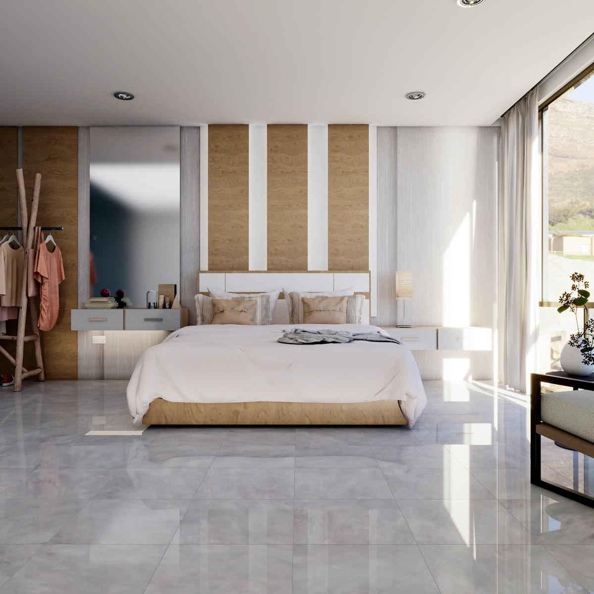 Bardiglio Light Polished Marble Tiles 18x18 Marble Polished 18x18 Tiles — 2