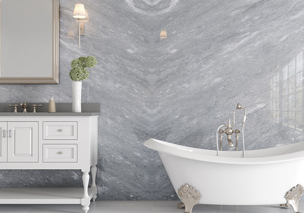 Afyon Grey Polished Marble Slab Random room scene
