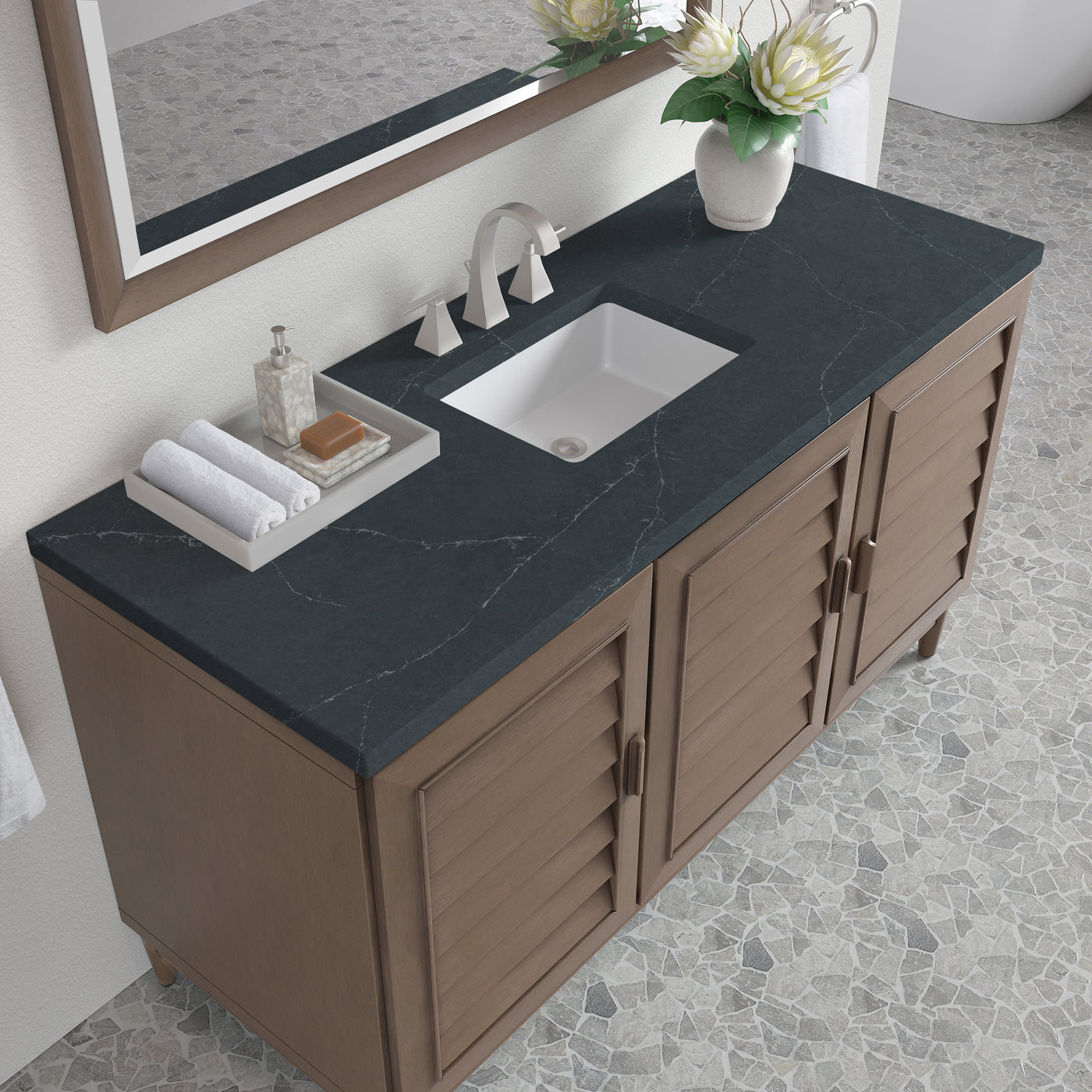 James Martin Portland 60" Single Bathroom Vanity, Whitewashed Walnut, view 36