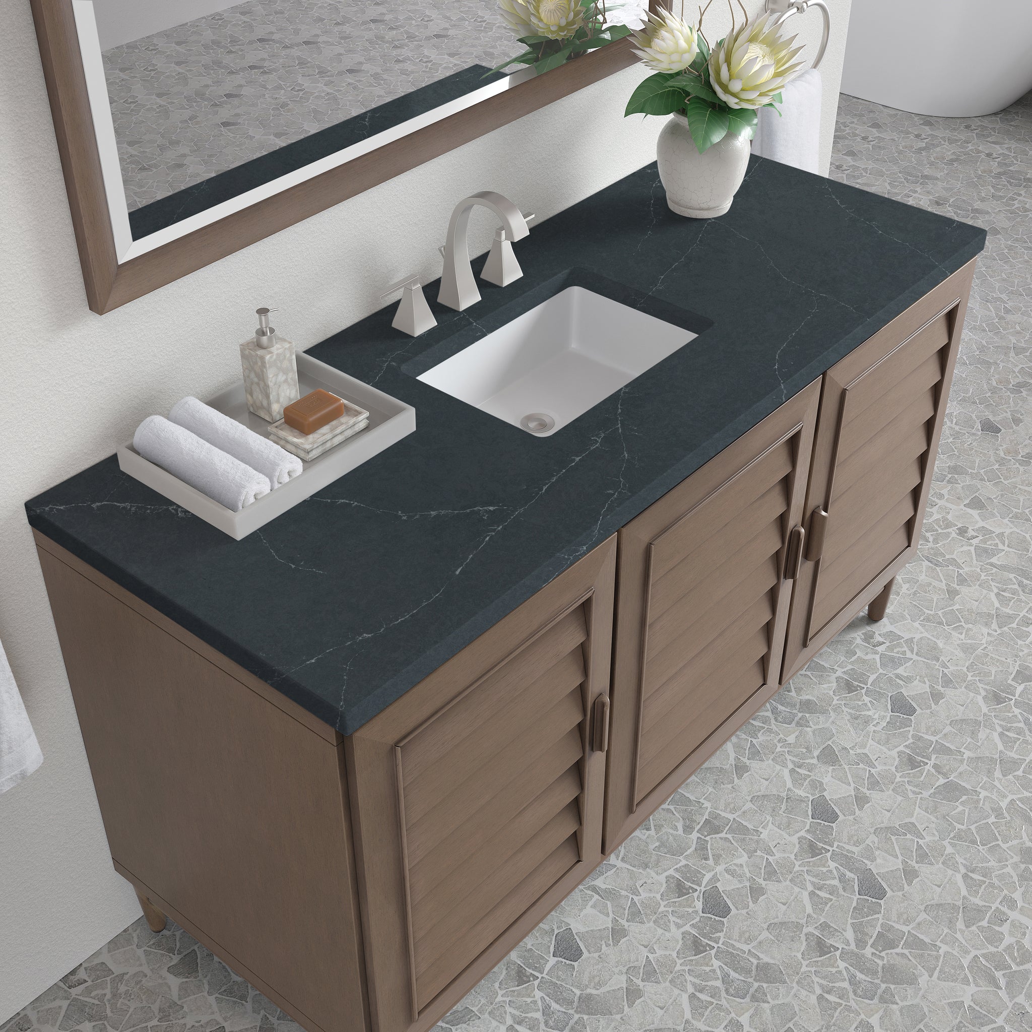 James Martin Portland 60" Single Bathroom Vanity, Whitewashed Walnut, view 36