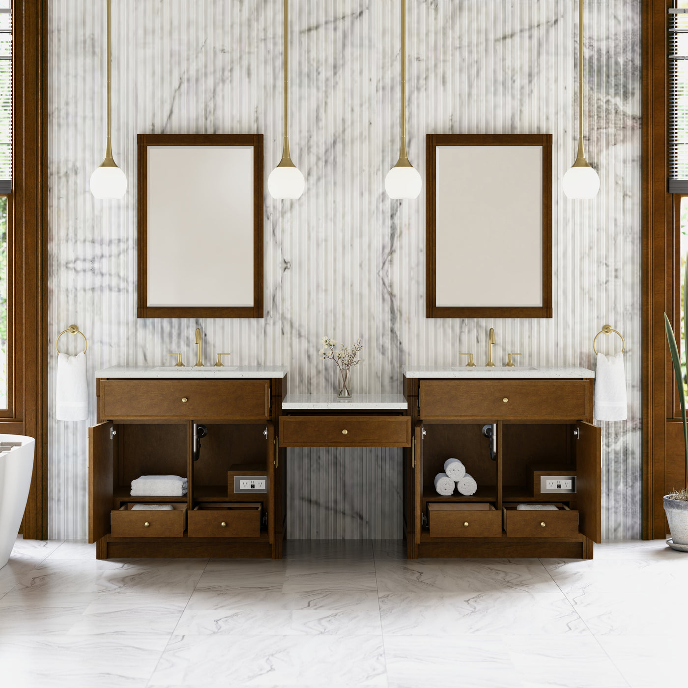 James Martin Bellshire 96" Double Bathroom Vanity, Honey Oak, view 13