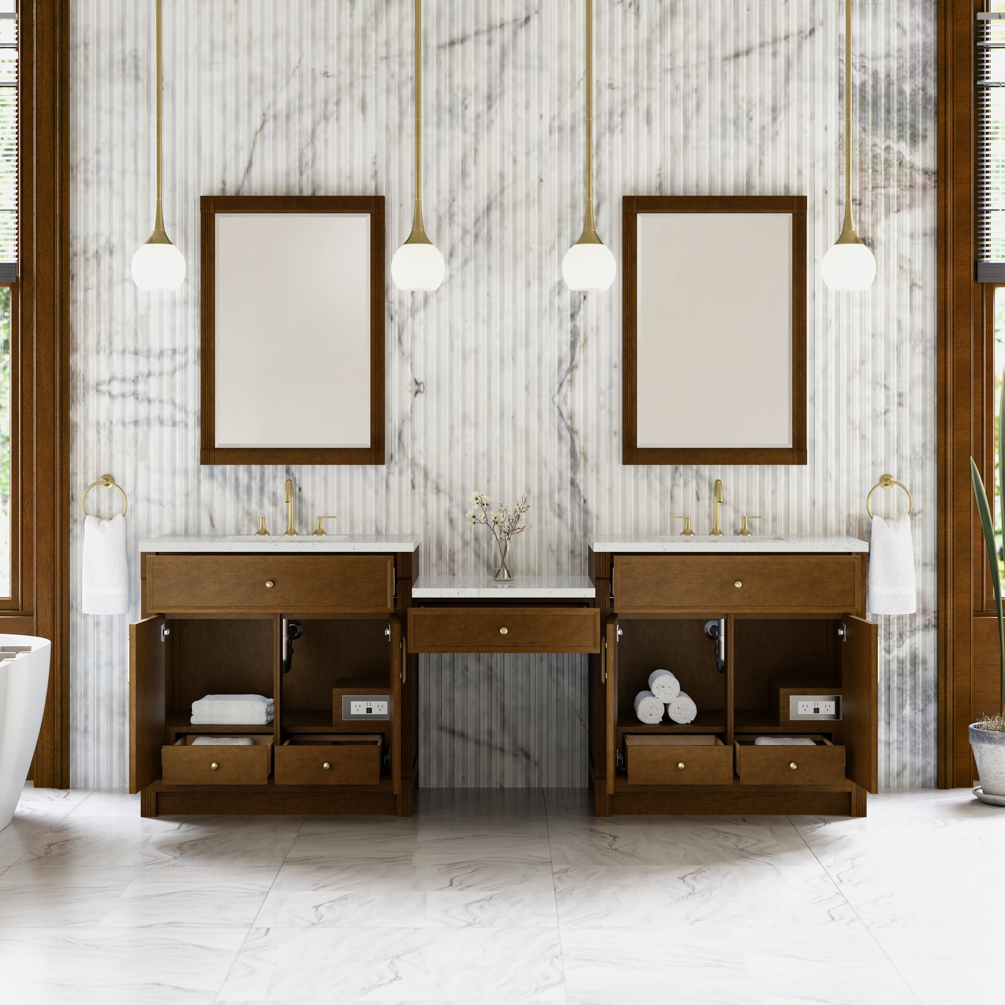 James Martin Bellshire 96" Double Bathroom Vanity, Honey Oak, view 13