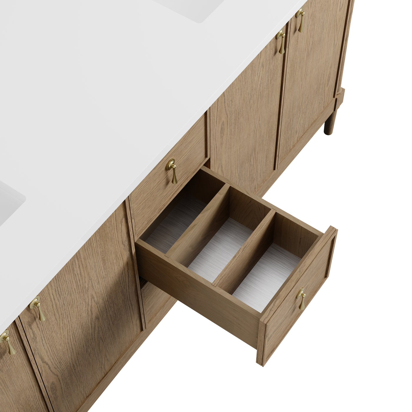 James Martin Kinnsden 72" Double Bathroom Vanity, Weathered Oak, view 26