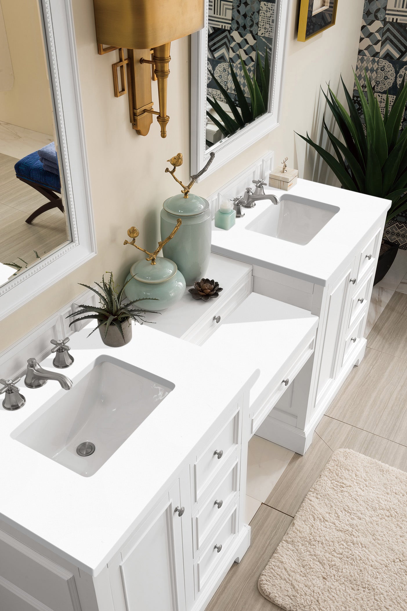 James Martin De Soto 82" Double Bathroom Vanity, Bright White, view 4