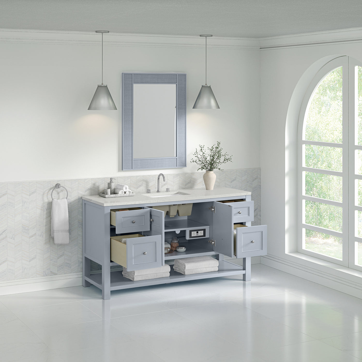 James Martin Breckenridge 60" Single Bathroom Vanity, Serenity Blue, view 28