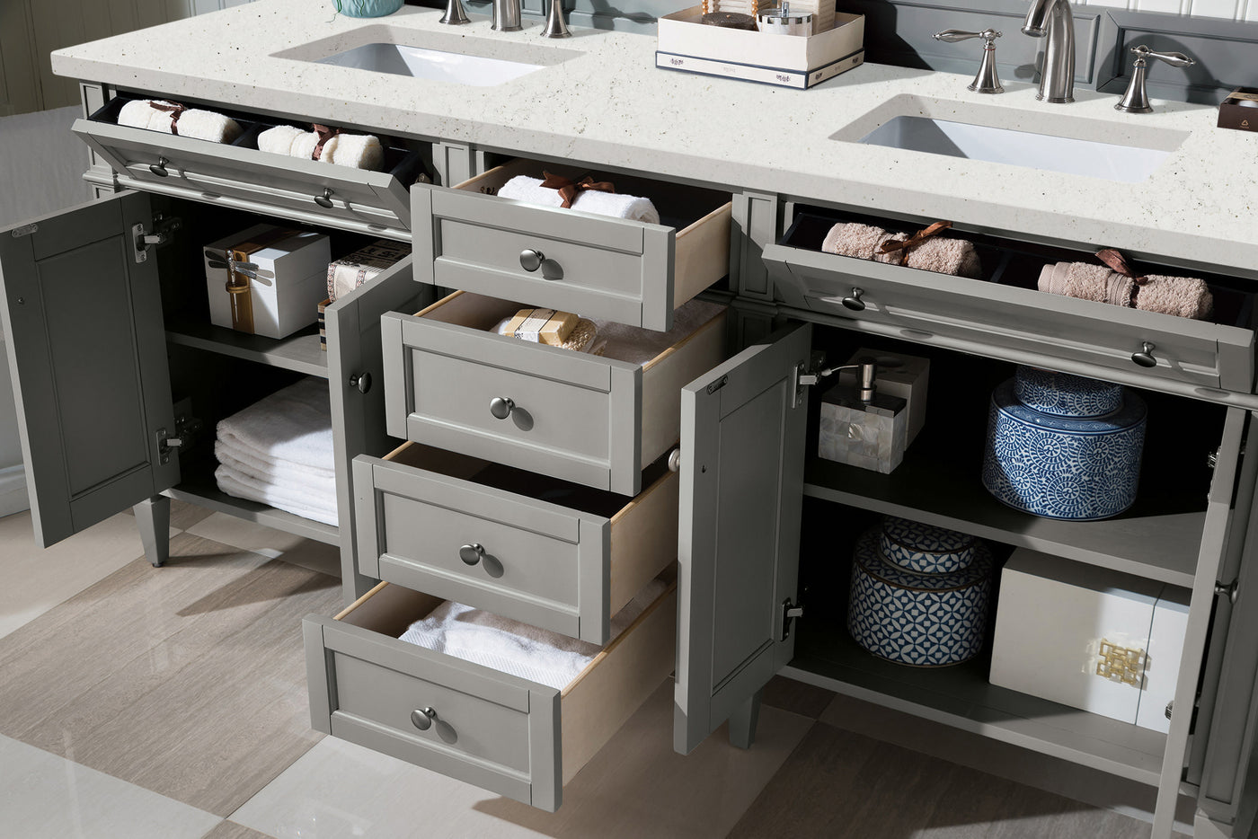 James Martin Brittany 72" Double Bathroom Vanity, Urban Gray, view 28