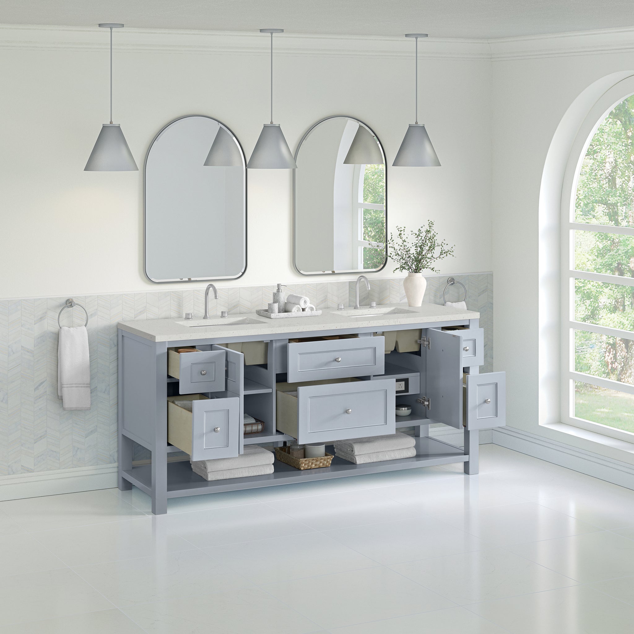 James Martin Breckenridge 72" Double Bathroom Vanity, Serenity Blue, view 27