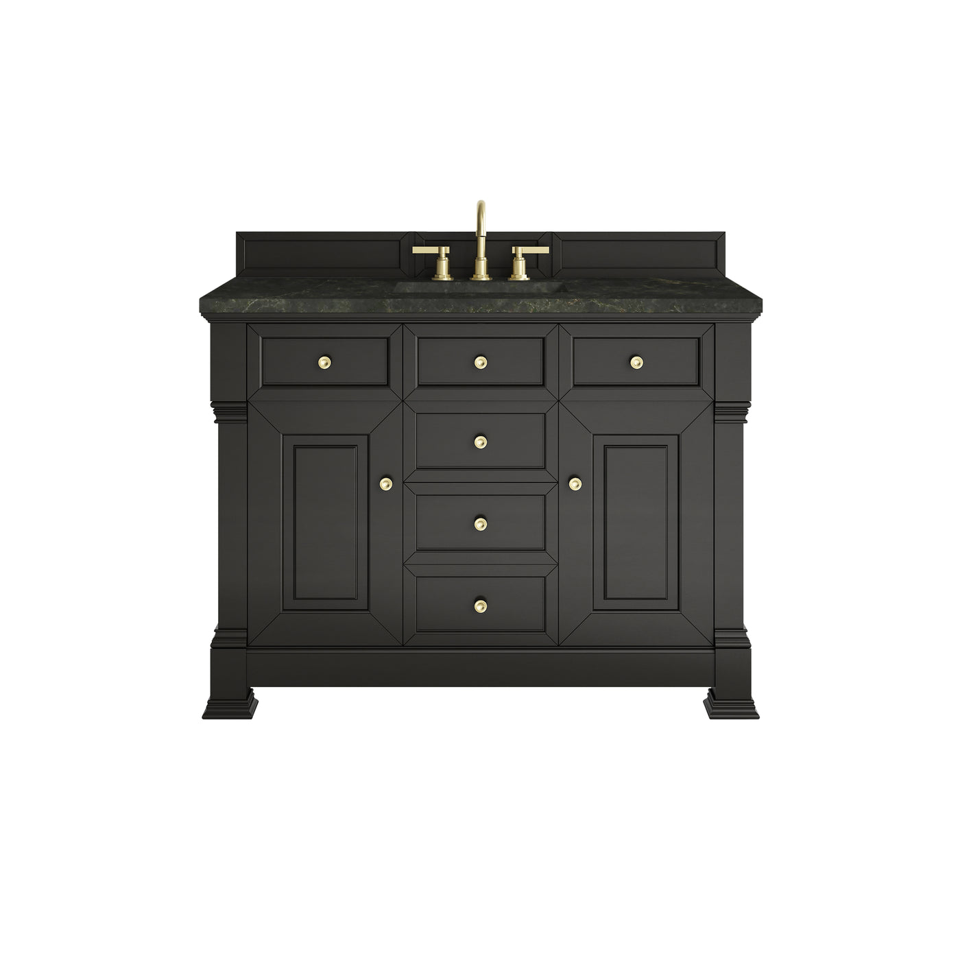 James Martin Brookfield 48" Single Bathroom Vanity, Black Onyx with Phantome countertop