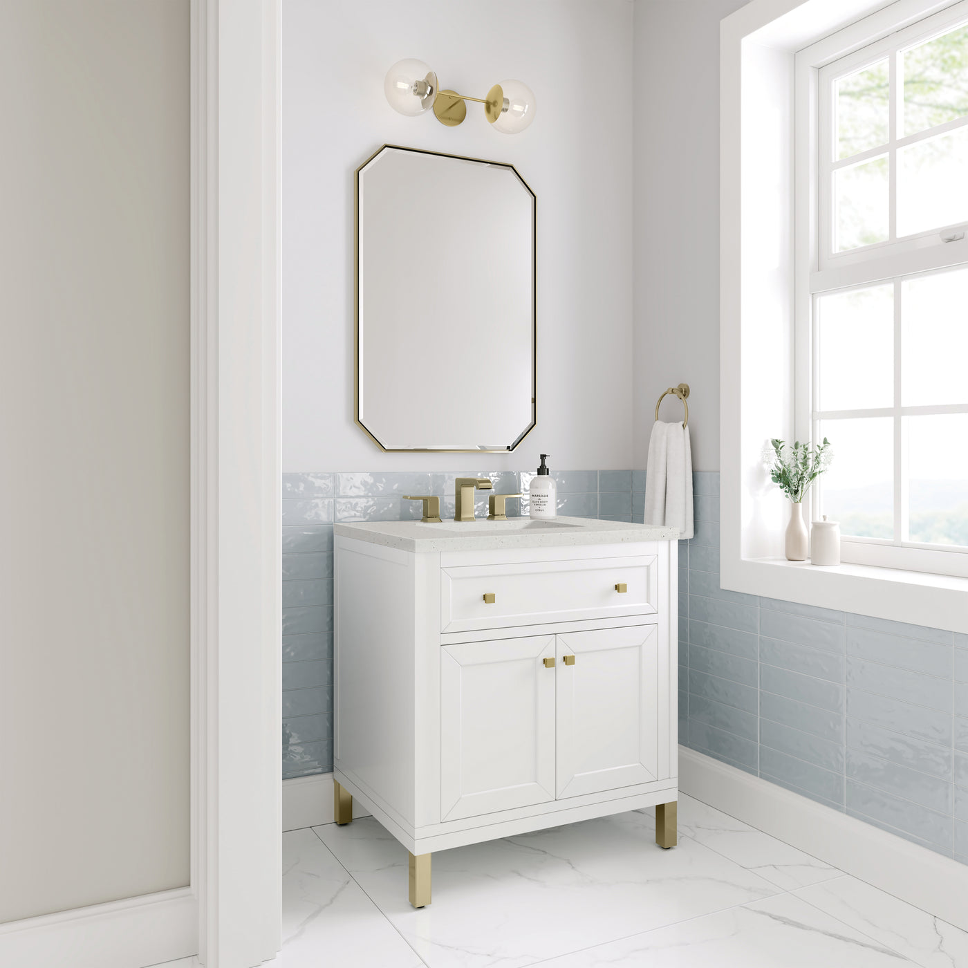 James Martin Chicago 30" Single Bathroom Vanity, Glossy White, view 32