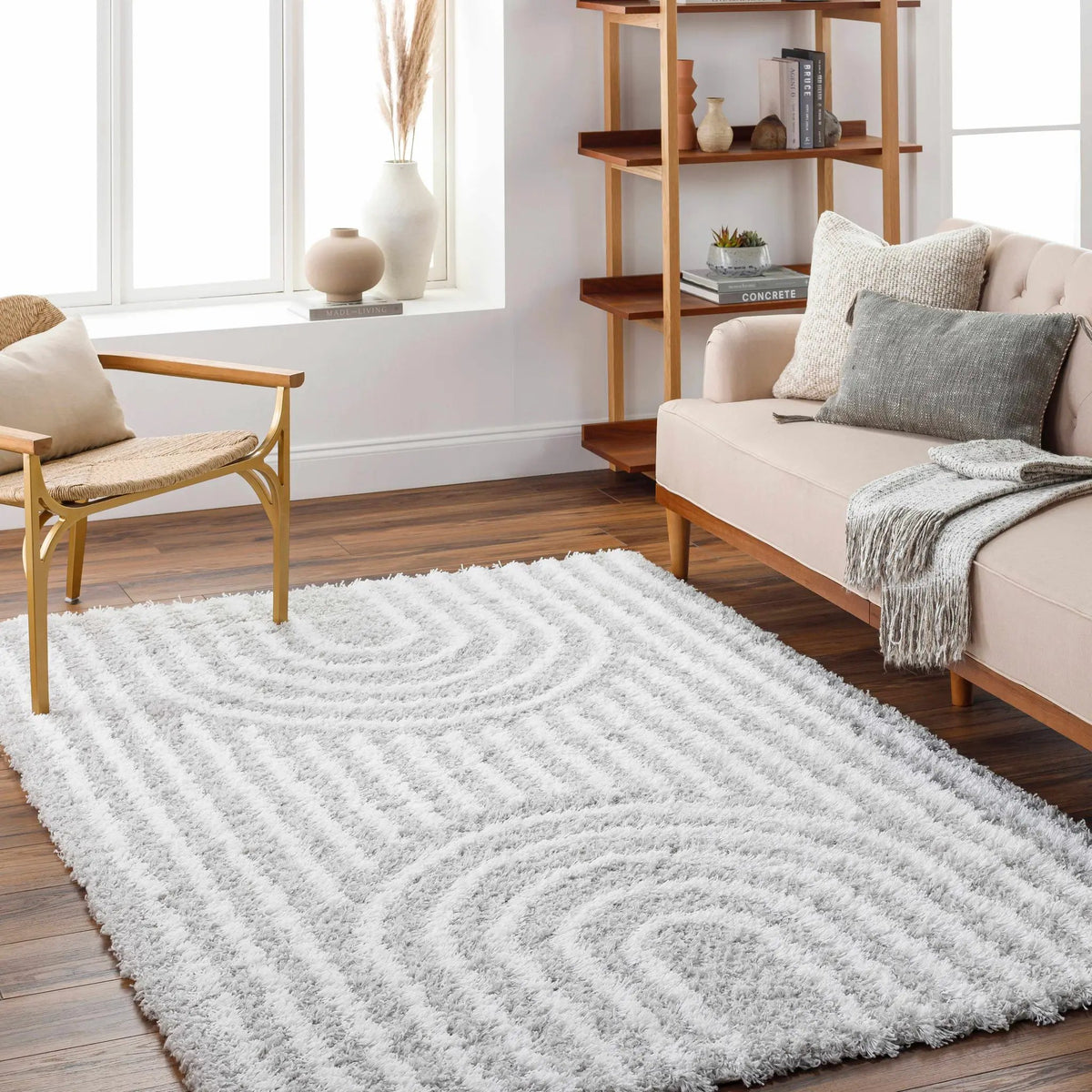 Akela Shag Area Rug - Clearance, installed in a room