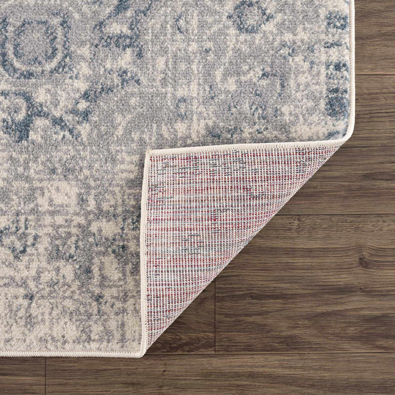 Peeta Gray Blue Medallion Area Rug - Clearance by Boutique Rugs