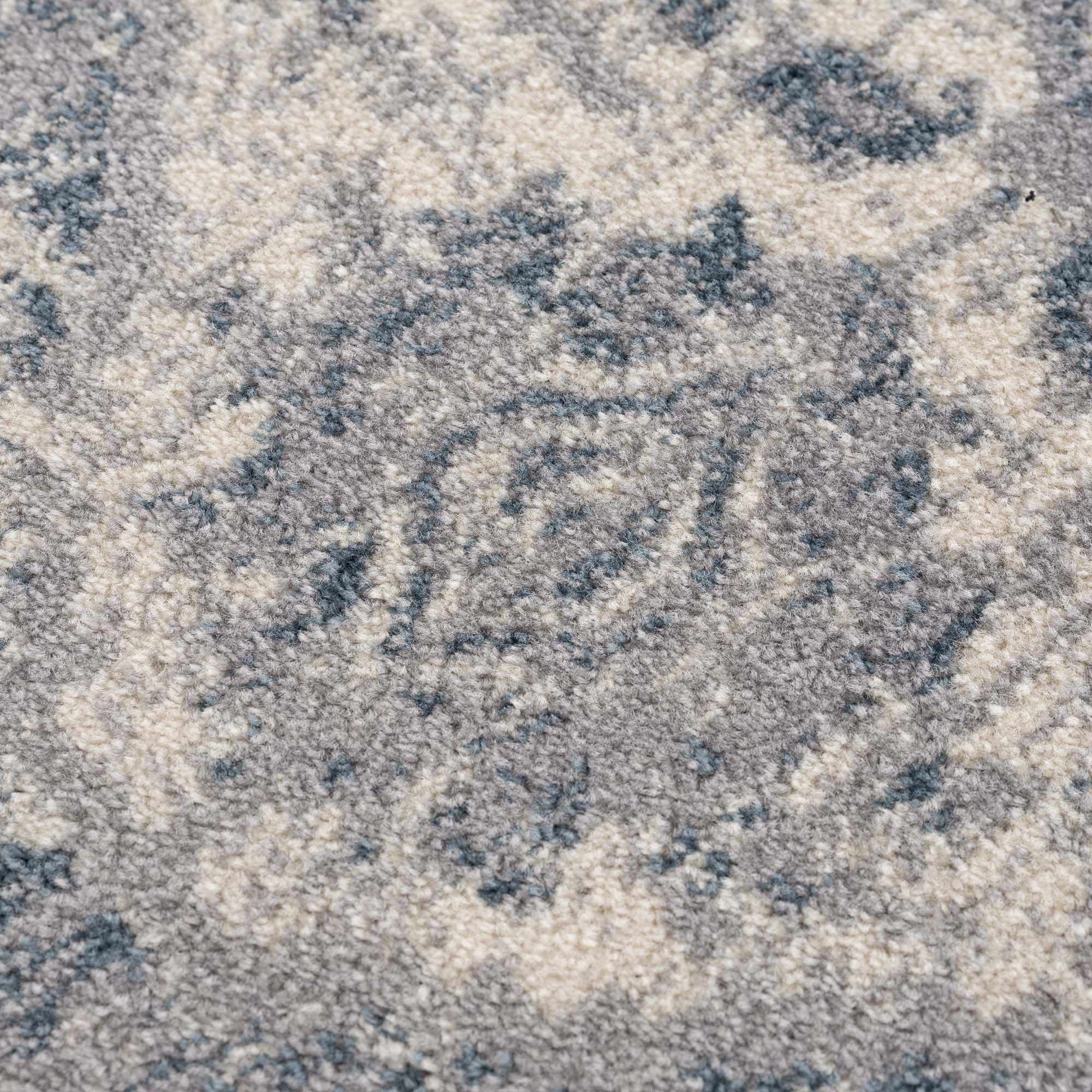 Peeta Gray Blue Medallion Area Rug - Clearance by Boutique Rugs