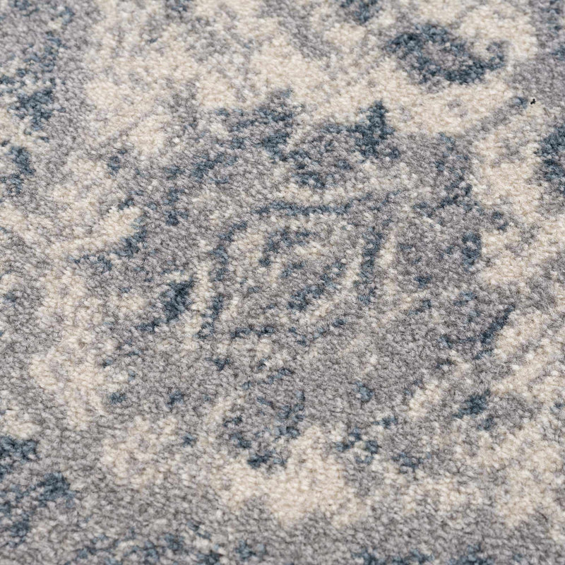 Peeta Gray Blue Medallion Area Rug - Clearance by Boutique Rugs