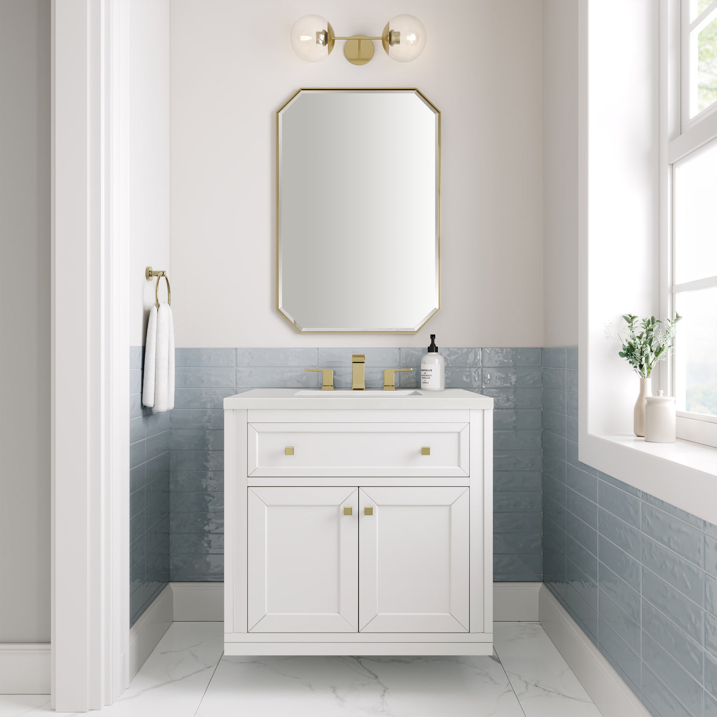 James Martin Chicago 30" Single Bathroom Vanity, Glossy White, view 38
