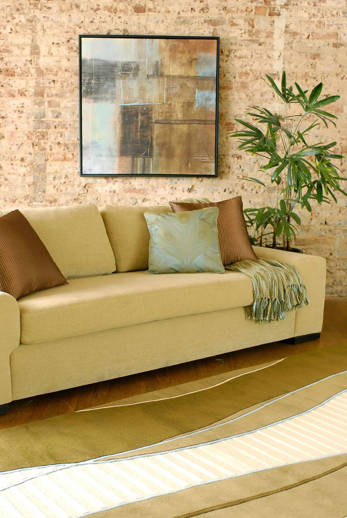 Alanreed Brown Premium Wool Area Rug - Clearance, installed in a room 3