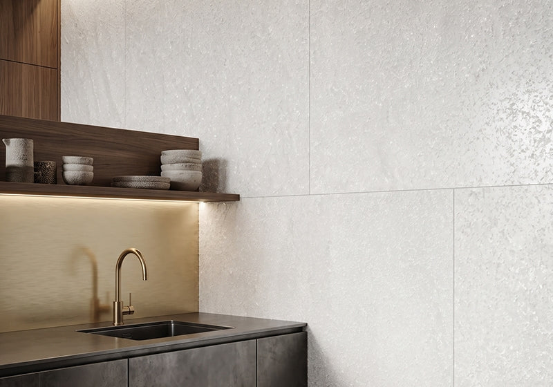 Albatre Blanc Polished Quartzite Slab Random room scene 2