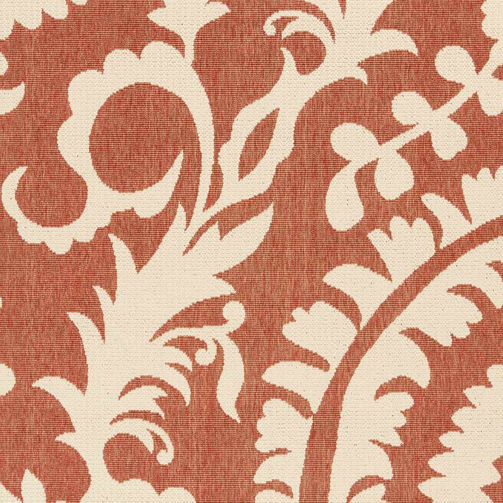 Alburnett Burnt Orange Floral Outdoor Rug - Clearance, sample swatch