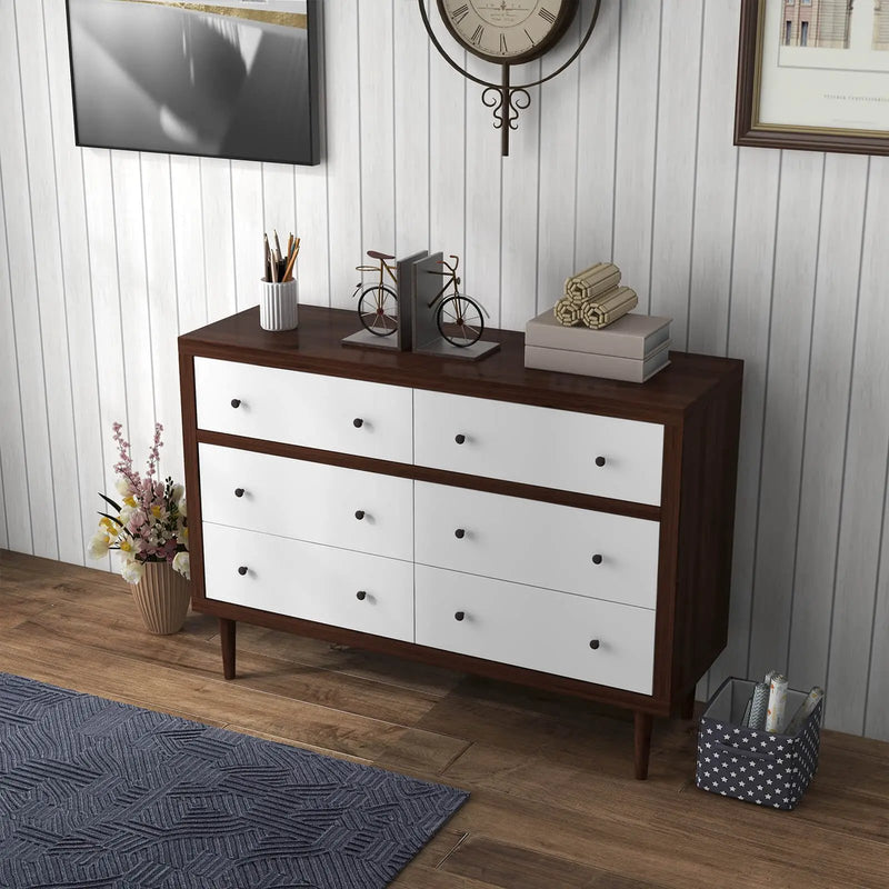 Antique-Style Free-Standing Dresser with 6 Drawers by DirectDeals