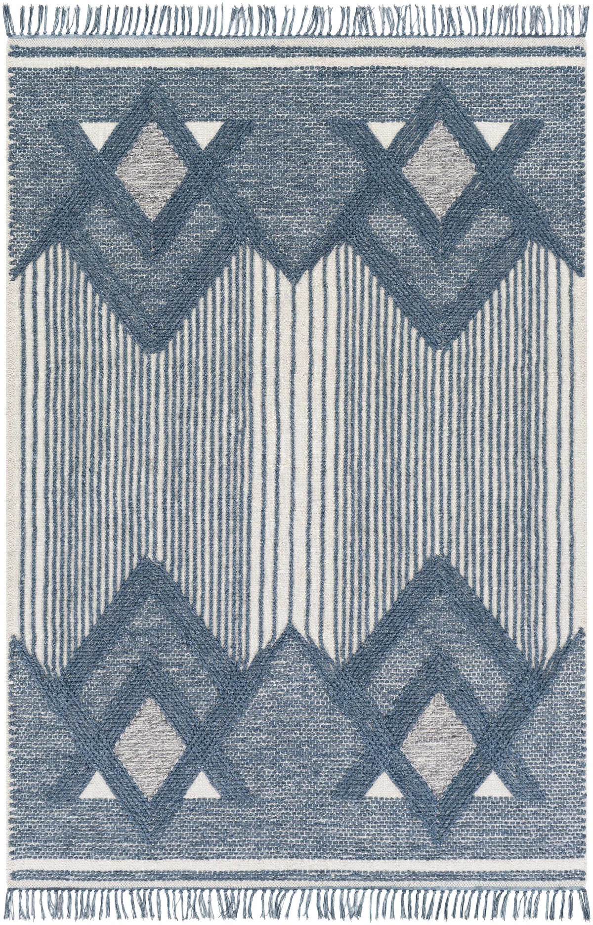 Aldbourne Blue Tassel Flatweave Wool Rug - Clearance, photo 9 of 9