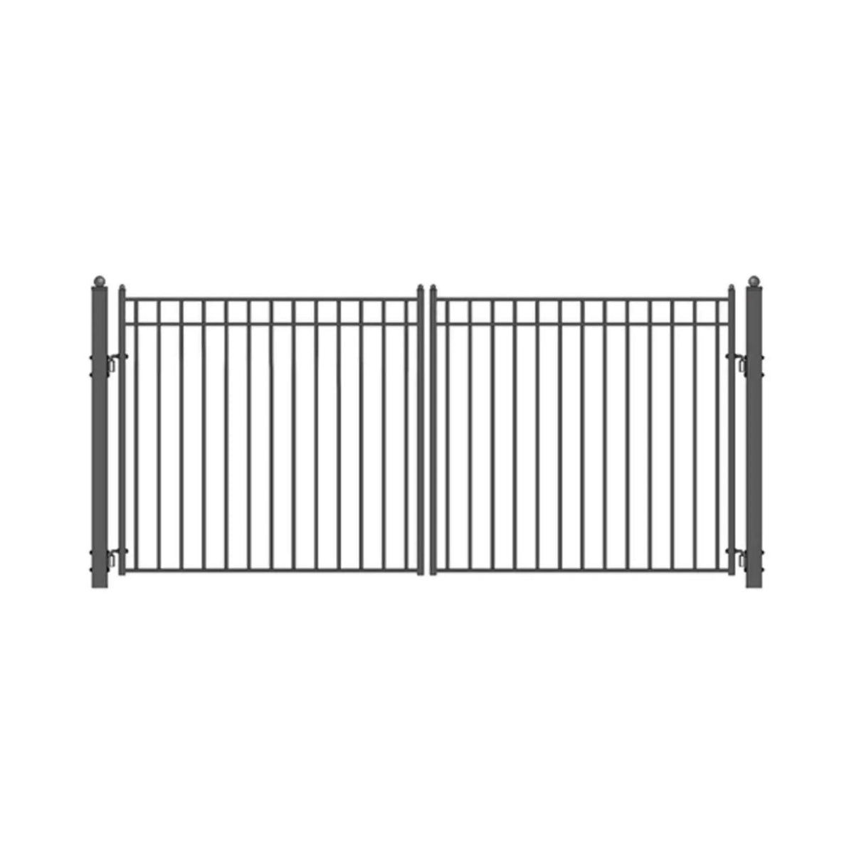 [12-18FT] Heavy-Duty Madrid-Style Premium Steel Dual-Swing Driveway Gate (SAK38546) by SAKSBY WHOLESALE