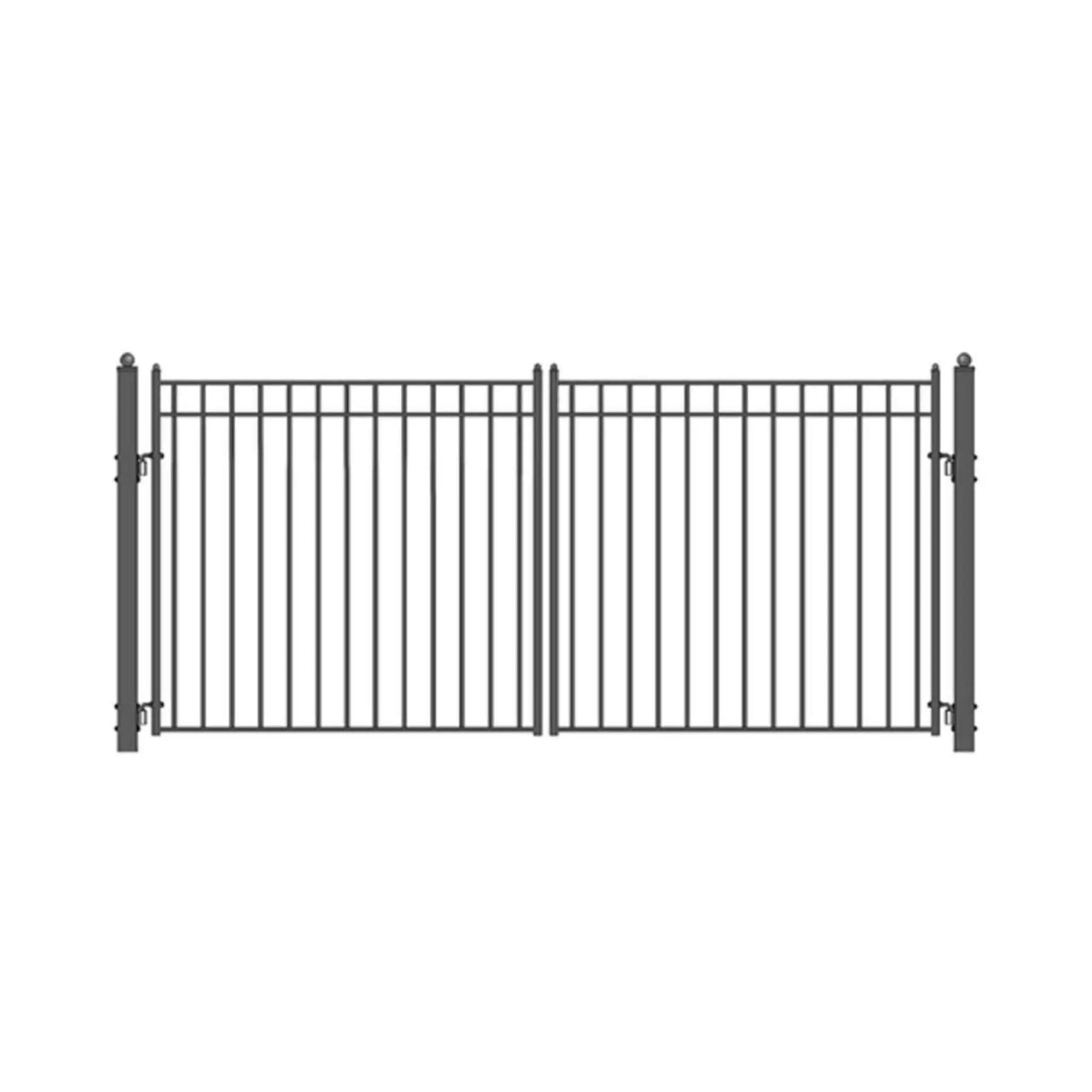 [12-18FT] Heavy-Duty Madrid-Style Premium Steel Dual-Swing Driveway Gate (SAK38546) by SAKSBY WHOLESALE