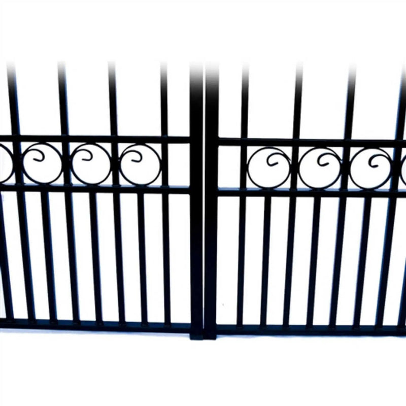 [12-18FT] Heavy-Duty Paris-Style Steel Premium Dual-Swing Driveway Gate (SAK97031) by SAKSBY WHOLESALE