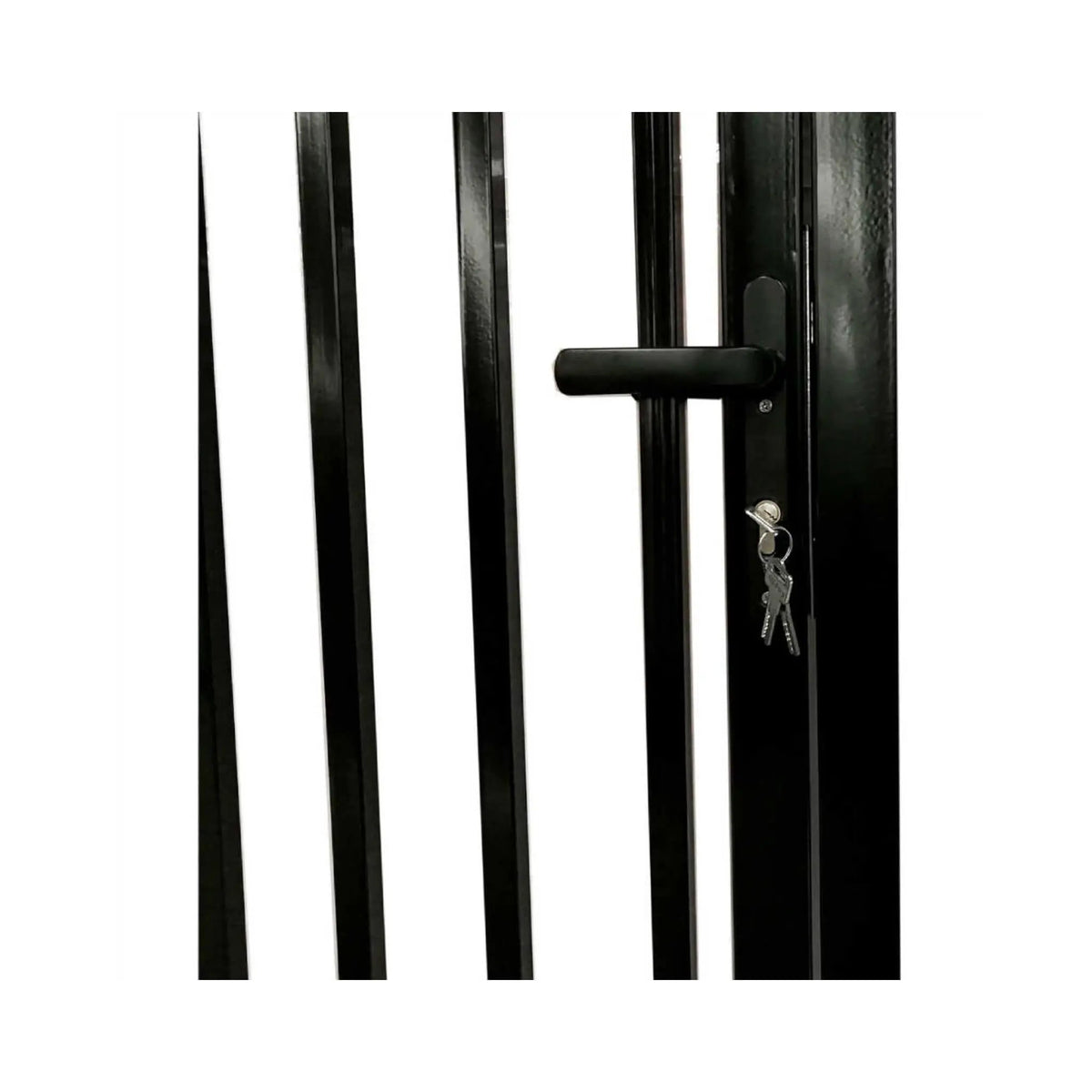 [12-18FT] Heavy-Duty Vienna-Style Steel Dual-Swing Driveway Gate With Built-In Pedestrian Door (SAK75103) by SAKSBY WHOLESALE