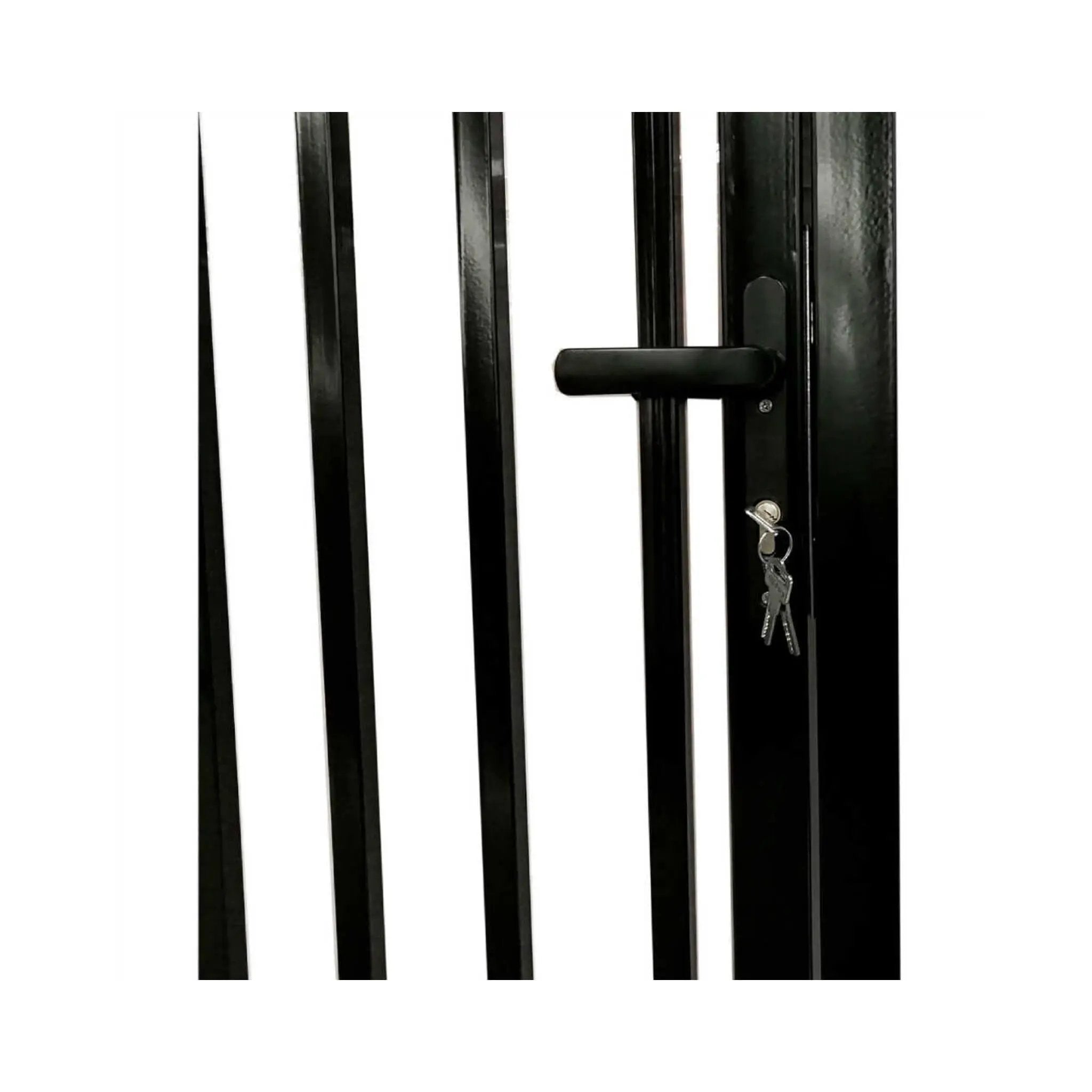 [12-18FT] Heavy-Duty Vienna-Style Steel Dual-Swing Driveway Gate With Built-In Pedestrian Door (SAK75103) by SAKSBY WHOLESALE