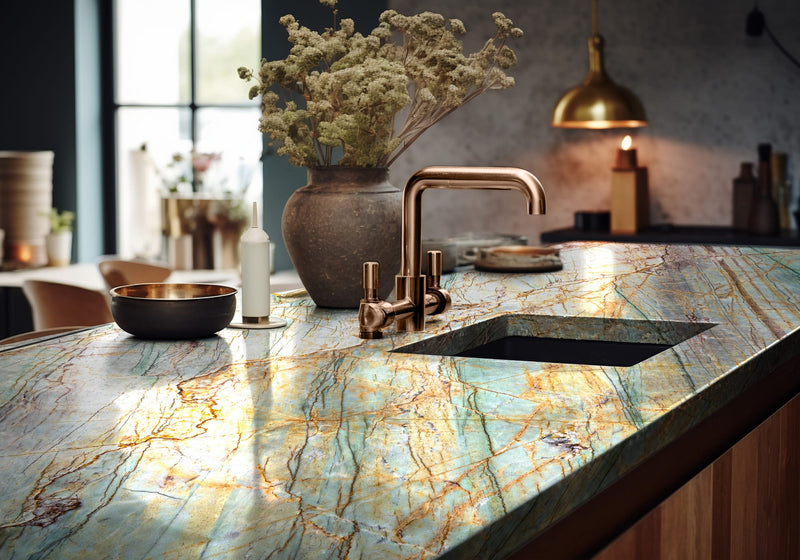 Alexandrita Polished Quartzite Slab Random room scene