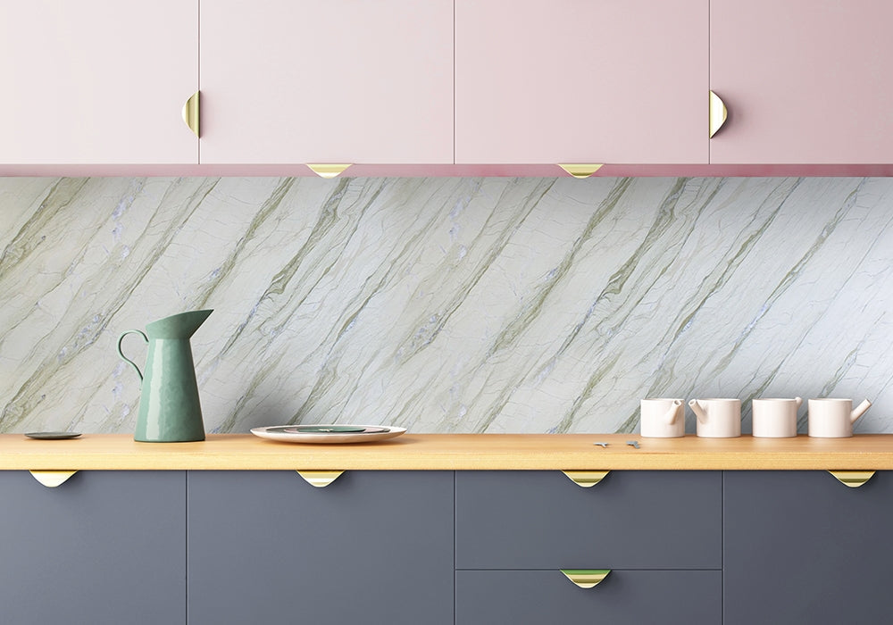 Alga Green Polished Marble Slab Random room scene
