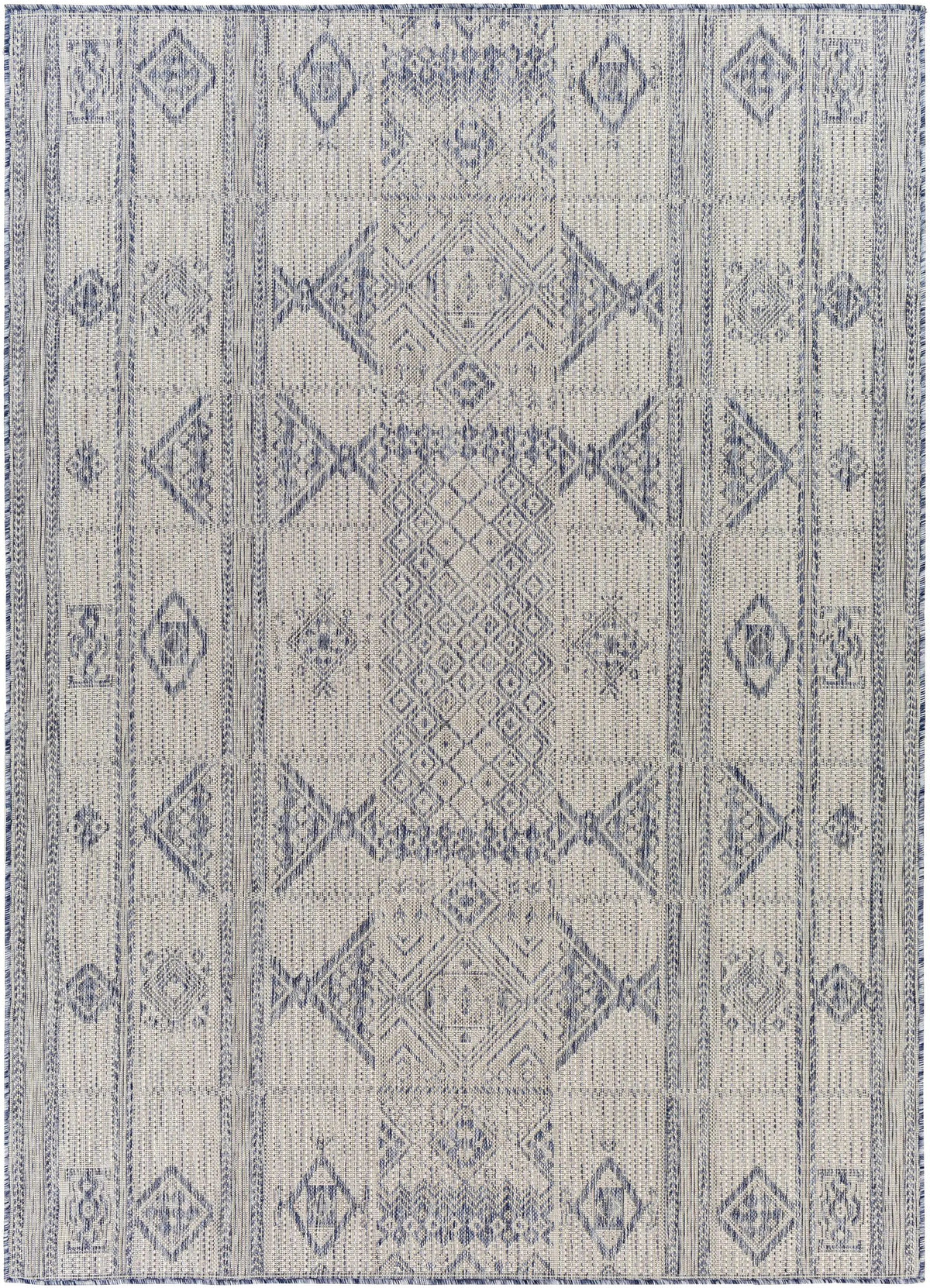 Malamig Gray & Blue Outdoor Area Rug - Clearance