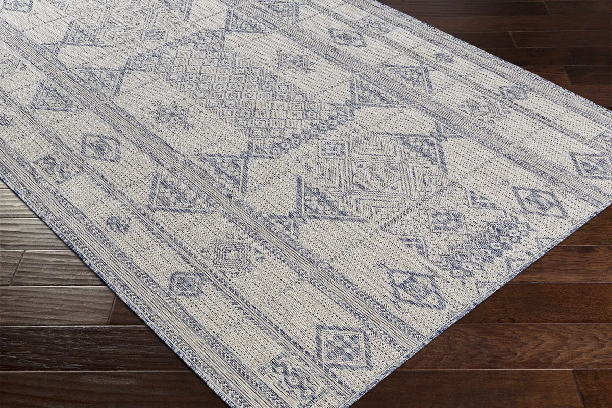 Malamig Gray & Blue Outdoor Area Rug - Clearance, photo 4 of 5