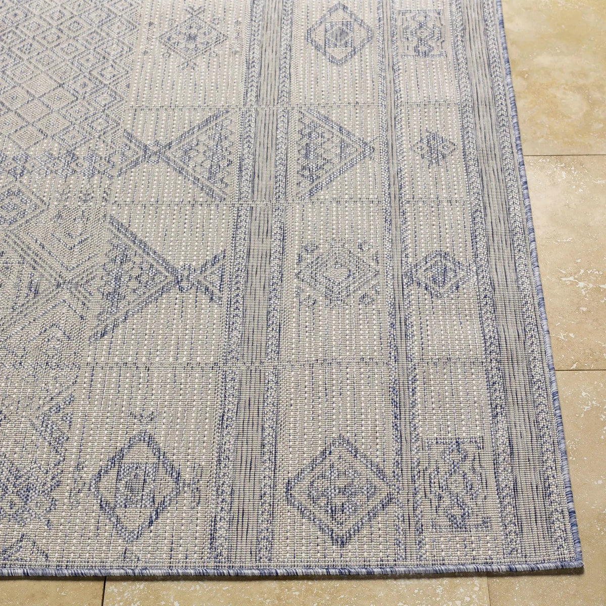 Malamig Gray & Blue Outdoor Area Rug - Clearance, photo 3 of 5