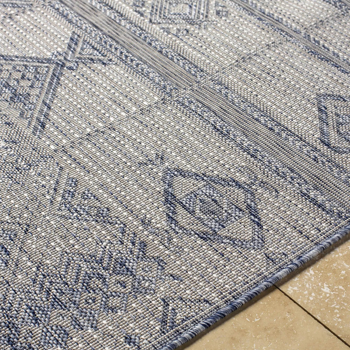 Malamig Gray & Blue Outdoor Area Rug - Clearance, photo 5 of 5