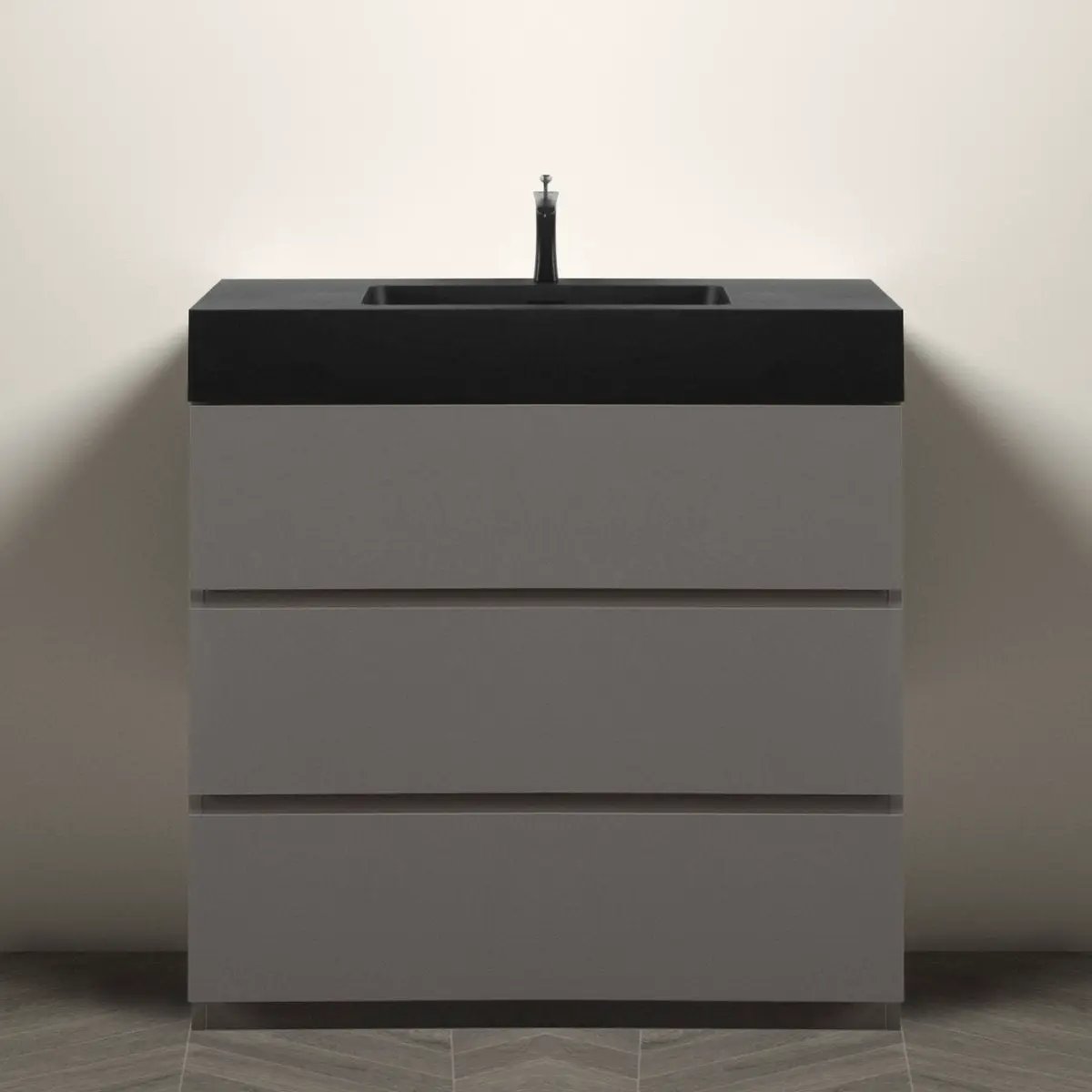 Nuvia 36-Inch Premium Modern Freestanding One-Piece Bathroom Vanity Set Without Drain And Faucet (SAK71364) by SAKSBY WHOLESALE