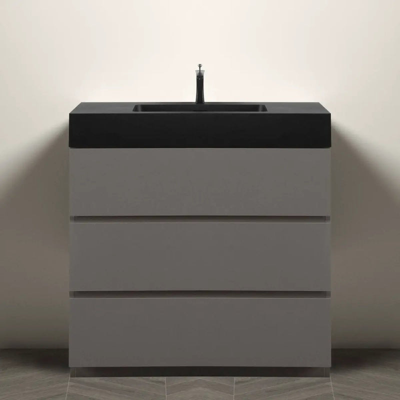 Nuvia 36-Inch Premium Modern Freestanding One-Piece Bathroom Vanity Set Without Drain And Faucet (SAK71364) by SAKSBY WHOLESALE