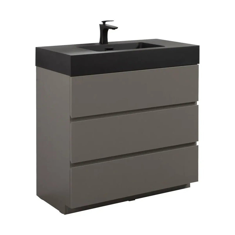 Nuvia 36-Inch Premium Modern Freestanding One-Piece Bathroom Vanity Set Without Drain And Faucet (SAK71364) by SAKSBY WHOLESALE