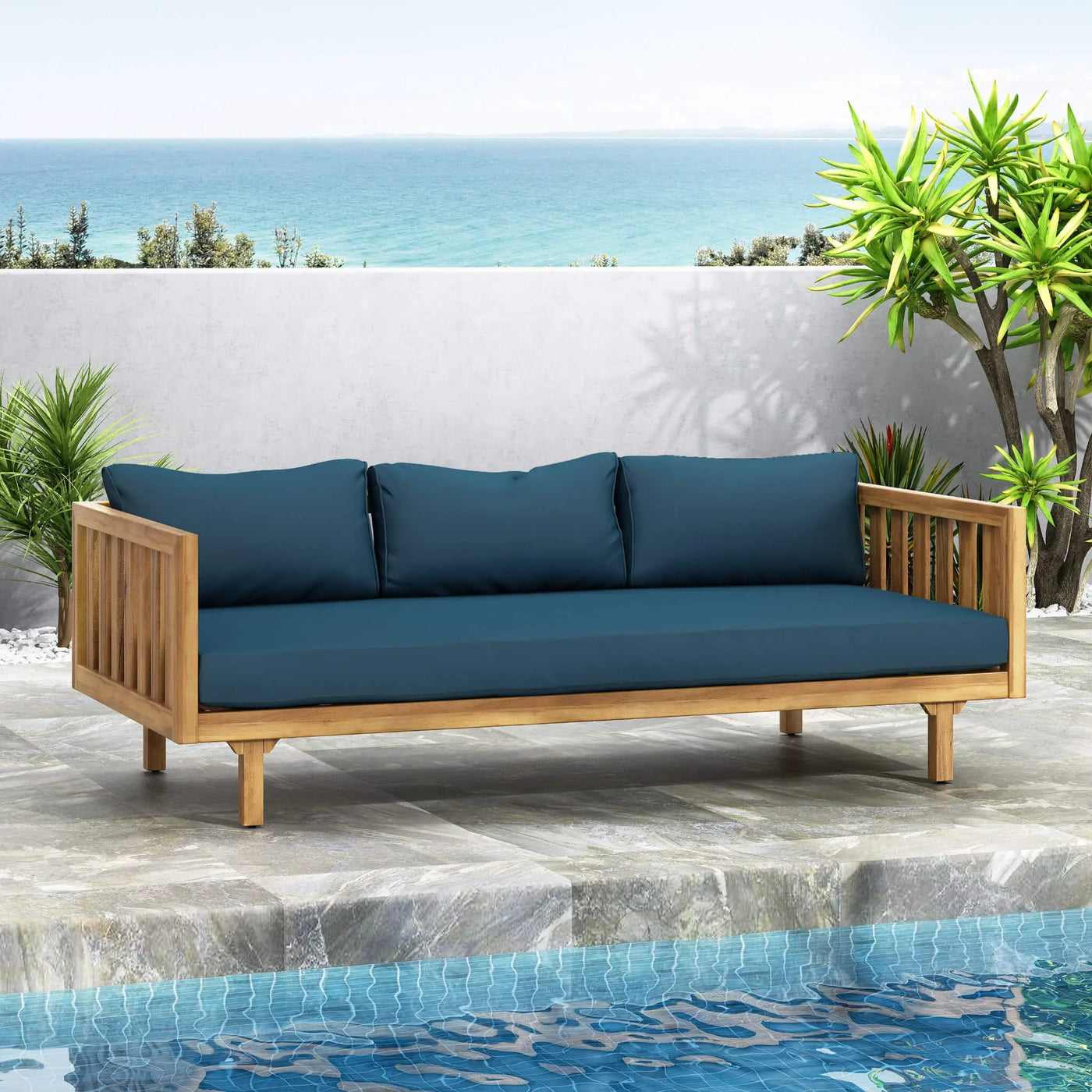 3-Seater Acacia Wood Daybed Sofa With Water-Resistant Cushions (SAK65773) by SAKSBY WHOLESALE