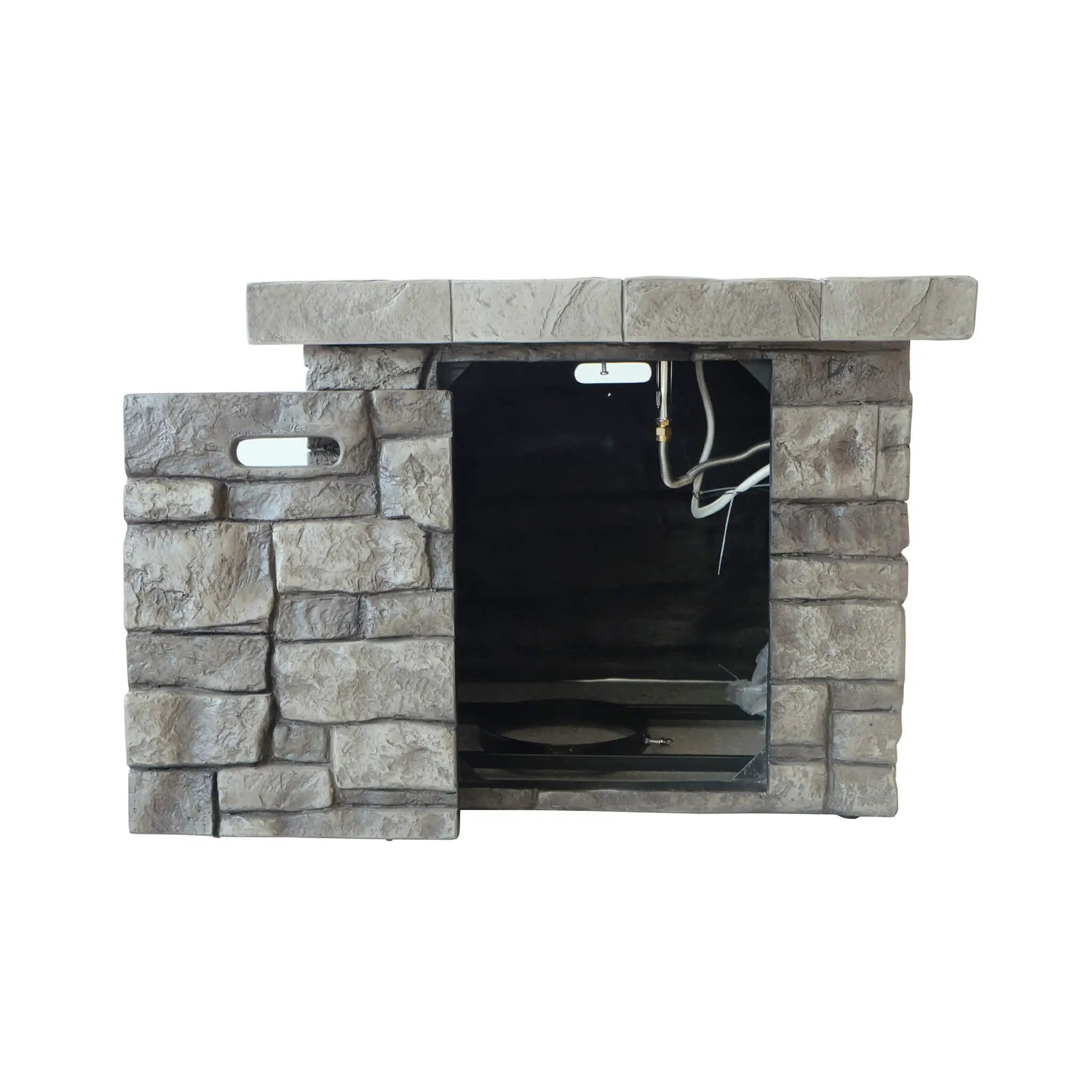 Alora 30-Inch Modern Outdoor 40K BTU Steel Frame Propane Fire Table With Lava Rocks (SAK12756) by SAKSBY WHOLESALE