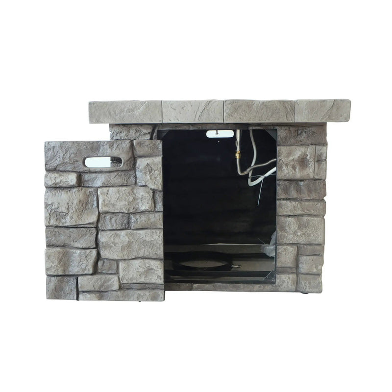 Alora 30-Inch Modern Outdoor 40K BTU Steel Frame Propane Fire Table With Lava Rocks (SAK12756) by SAKSBY WHOLESALE