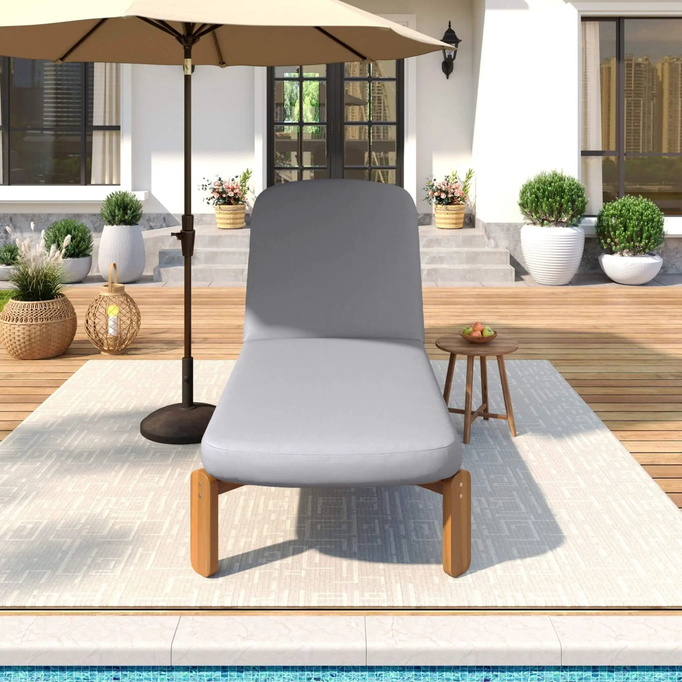 Adjustable Outdoor Chaise Lounge With Reclining Backrest (SAK04689) by SAKSBY WHOLESALE