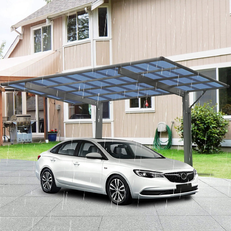 [10X17FT] Alora Extra-Large Heavy-Duty Outdoor Aluminum Single Side Carport With Galvanized Metal Roof (SAK31279) by SAKSBY WHOLESALE