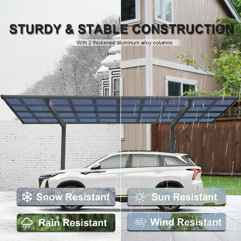 [10X17FT] Alora Extra-Large Heavy-Duty Outdoor Aluminum Single Side Carport With Galvanized Metal Roof (SAK31279) by SAKSBY WHOLESALE