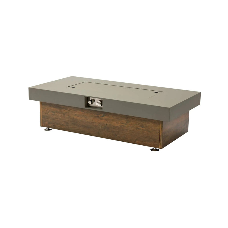Alora Luxury 48-Inch Outdoor Wood Grain Iron Fire Pit Table With Lava Rocks (SAK37905) by SAKSBY WHOLESALE