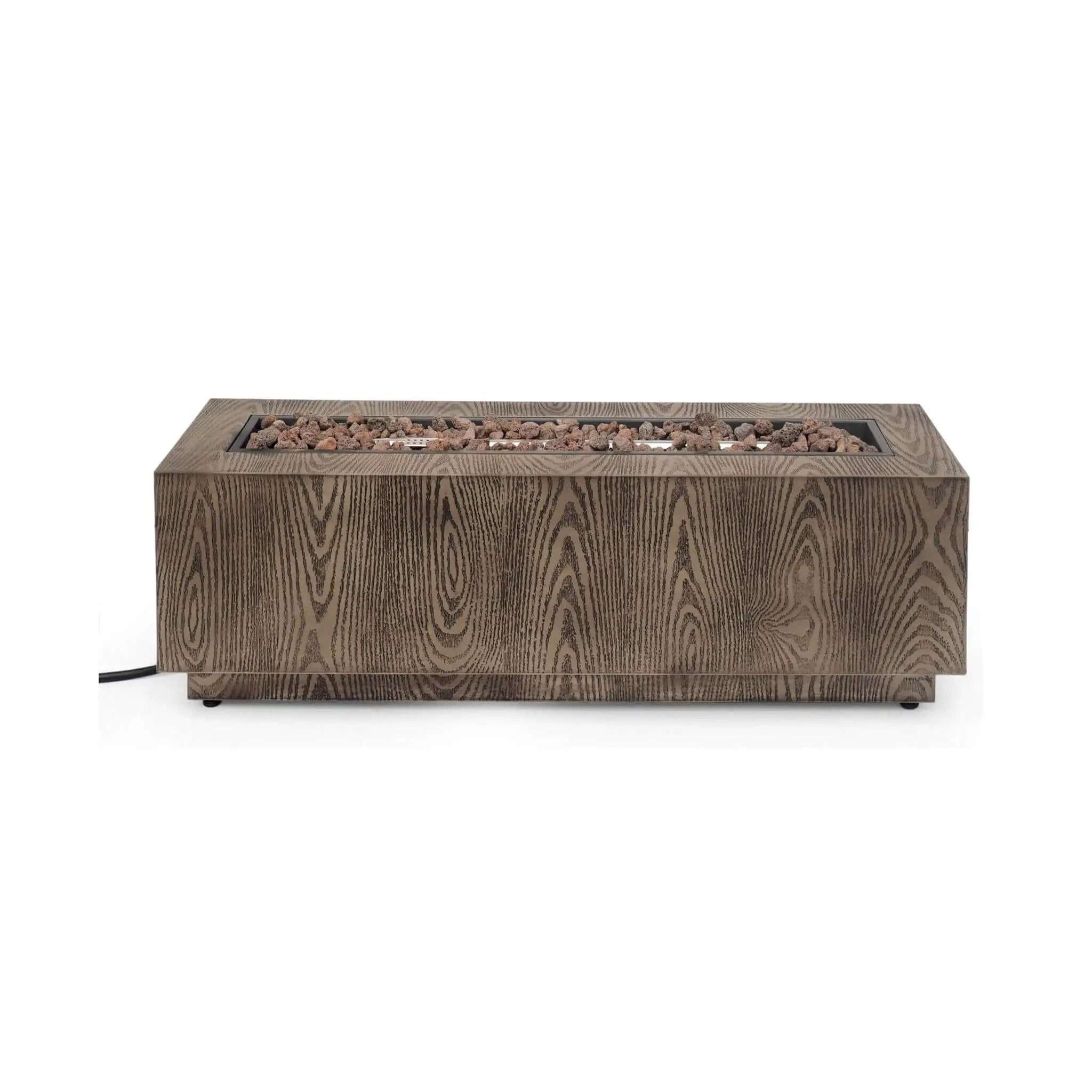 Alora 48-Inch Modern 50K BTU Outdoor Rectangular Propane Gas Fire Pit With Lava Rocks (SAK82521) by SAKSBY WHOLESALE
