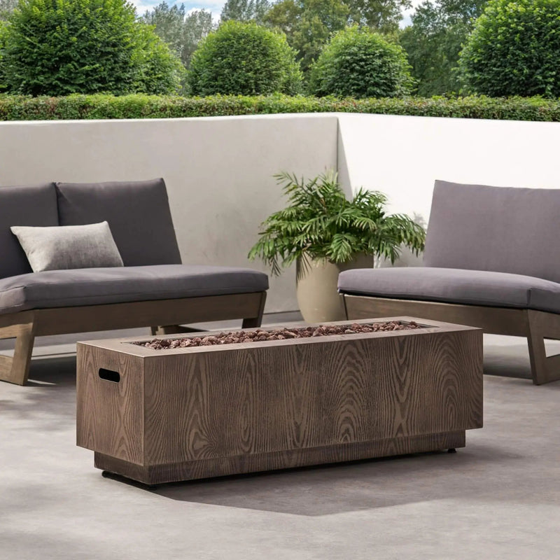 Alora 48-Inch Modern 50K BTU Outdoor Rectangular Propane Gas Fire Pit With Lava Rocks (SAK82521) by SAKSBY WHOLESALE