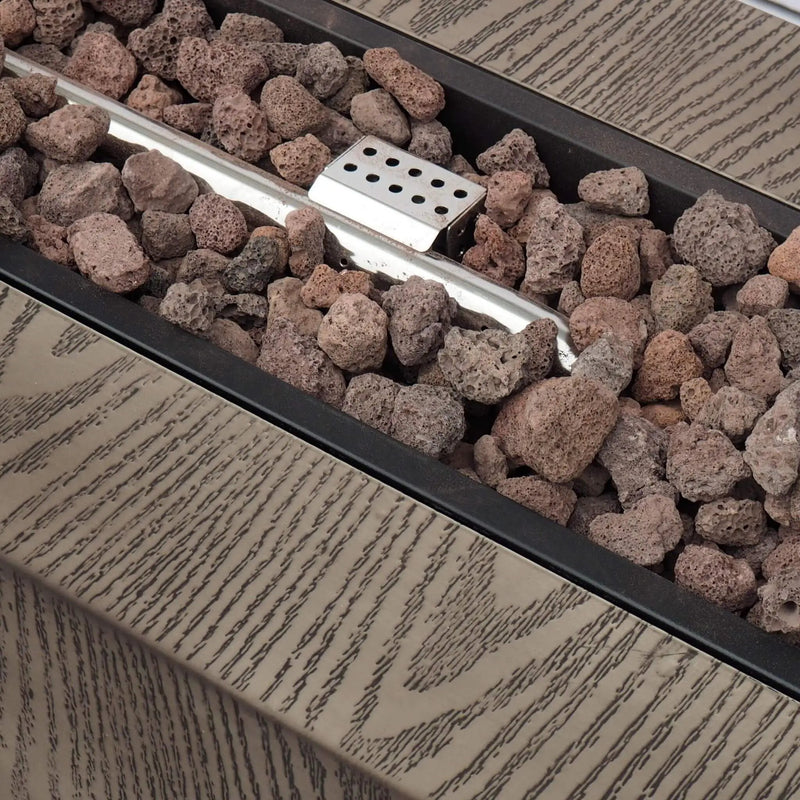 Alora 48-Inch Modern 50K BTU Outdoor Rectangular Propane Gas Fire Pit With Lava Rocks (SAK82521) by SAKSBY WHOLESALE