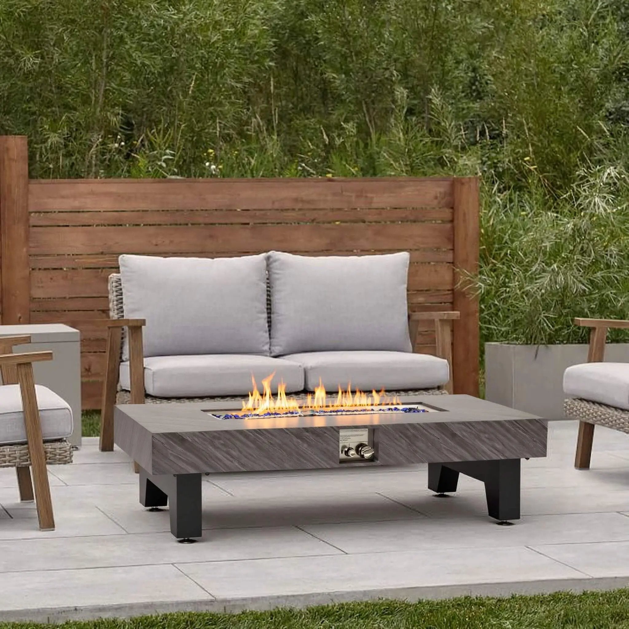 Alora 54-Inch Modern Outdoor Propane Fire Pit Table With Waterproof Cover (SAK42628) by SAKSBY WHOLESALE