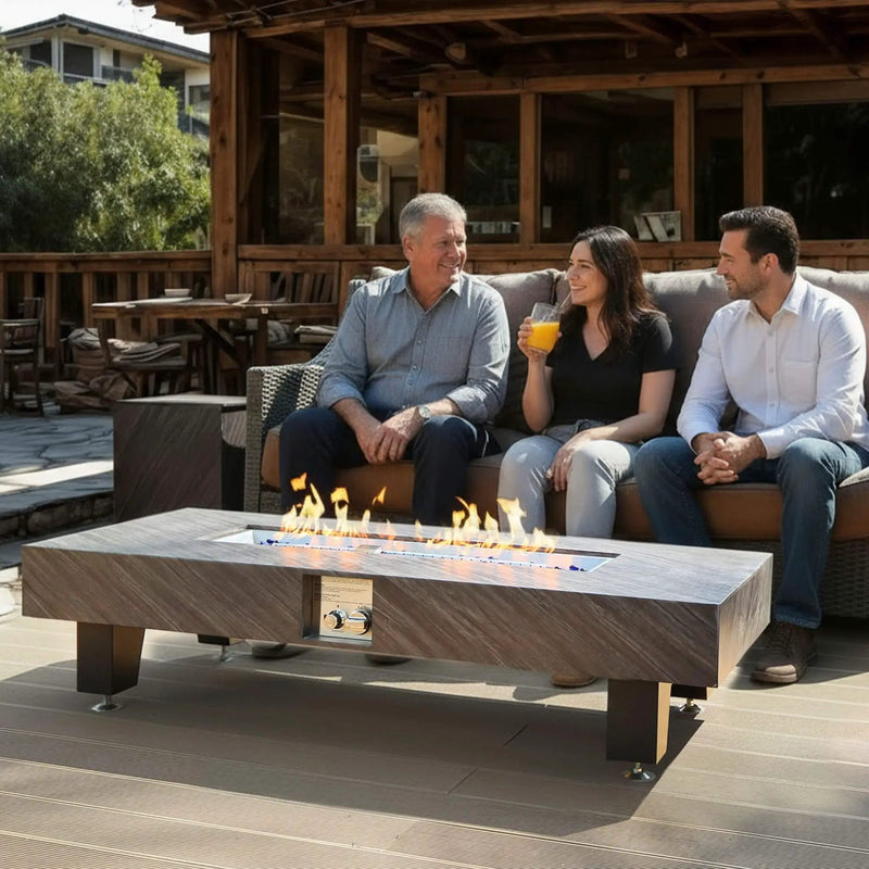 Alora 54-Inch Modern Outdoor Propane Fire Pit Table With Waterproof Cover (SAK42628) by SAKSBY WHOLESALE