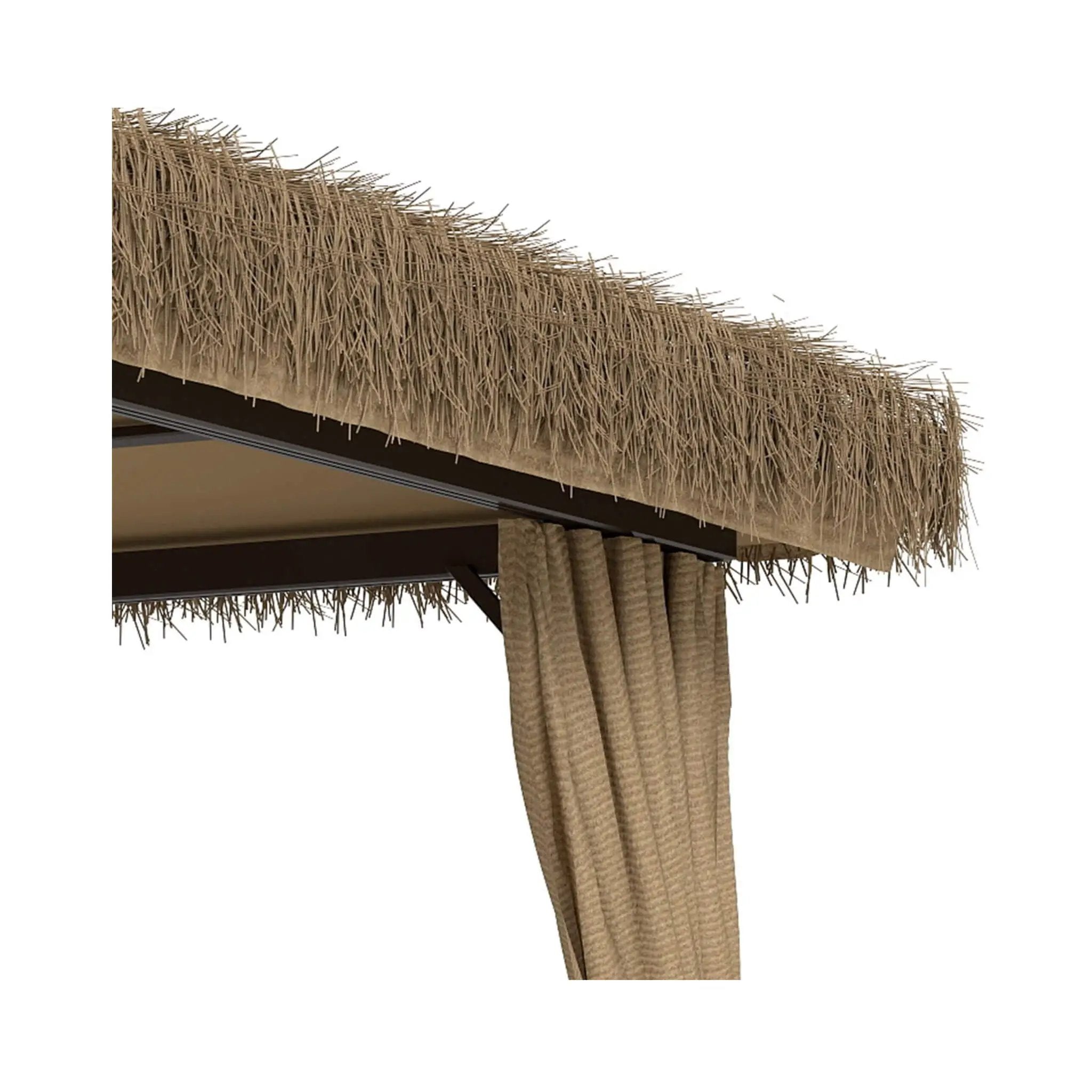 Alora Outdoor Double Canopy Aluminum Patio Gazebo With Hawaiian Thatch Roof (SAK39068) by SAKSBY WHOLESALE